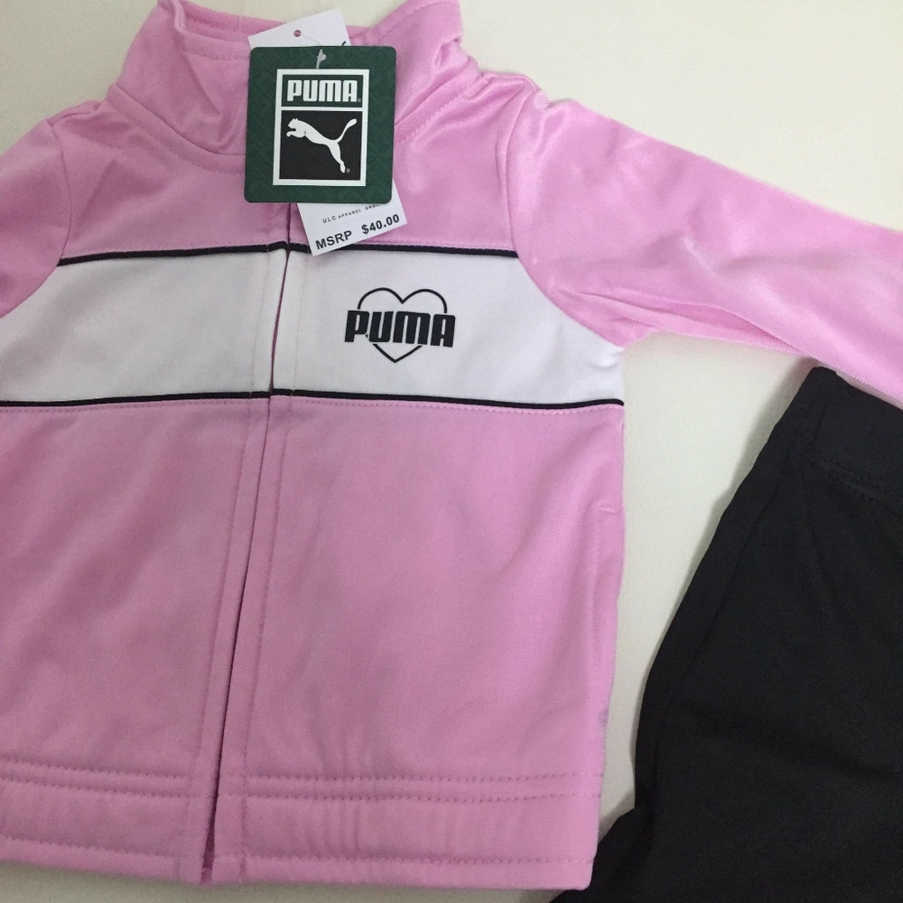 Puma pink baby girl active pants set 0013 - Picture 3 of 8